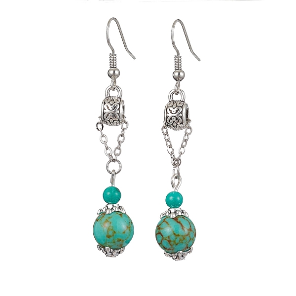 PandaHall Synthetic GreenTurquoise Dangle Earrings, 304 Stainless Steel Long Drop Earrings, 60x10mm Synthetic Turquoise
PandaHall Synthetic GreenTurquoise Dangle Earrings, 304 Stainless Steel Long Drop Earrings, 60x10mm Synthetic Turquoise