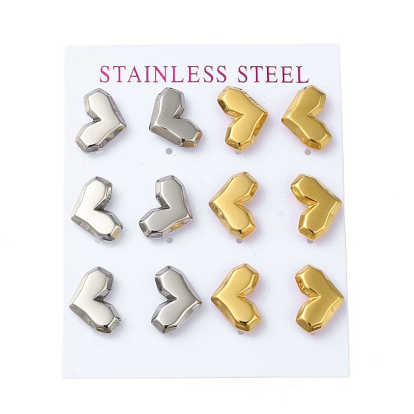 PandaHall Vacuum Plating 304 Stainless Steel Stud Earring, Heart, Golden & Stainless Steel Color, 13x11.5mm, 12pcs/set 304 Stainless Steel...
PandaHall Vacuum Plating 304 Stainless Steel Stud Earring, Heart, Golden & Stainless Steel Color, 13x11.5mm, 12pcs/set 304 Stainless Steel...
