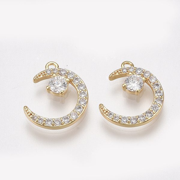 PandaHall Brass Micro Pave Cubic Zirconia Charms, Nickel Free, Real 18K Gold Plated, Moon, Clear, 12.5x10.5x2mm, Hole: 1mm Brass+Cubic...
PandaHall Brass Micro Pave Cubic Zirconia Charms, Nickel Free, Real 18K Gold Plated, Moon, Clear, 12.5x10.5x2mm, Hole: 1mm Brass+Cubic...
