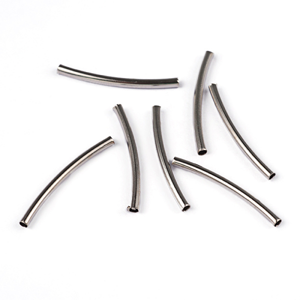 PandaHall Brass Curved Tube Beads, Nickel Free, Platinum Color, Size: about 2mm in diameter, 25mm long, Hole: about 1mm Brass Tube
PandaHall Brass Curved Tube Beads, Nickel Free, Platinum Color, Size: about 2mm in diameter, 25mm long, Hole: about 1mm Brass Tube