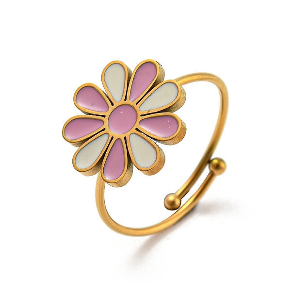 PandaHall Adjustable 304 Stainless Steel Rings, with Enamel for Woman, Flower, Inner Diameter: 18mm 304 Stainless Steel Flower
PandaHall Adjustable 304 Stainless Steel Rings, with Enamel for Woman, Flower, Inner Diameter: 18mm 304 Stainless Steel Flower
