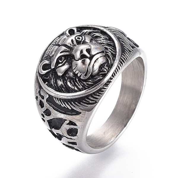 PandaHall 304 Stainless Steel Signet Rings for Men, Wide Band Finger Rings, Flat Round with Lion, Antique Silver, Size 7~12, 17~22mm 304...
PandaHall 304 Stainless Steel Signet Rings for Men, Wide Band Finger Rings, Flat Round with Lion, Antique Silver, Size 7~12, 17~22mm 304...