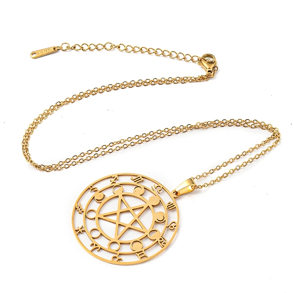 PandaHall 201 Stainless Steel Constellations with Star Pendant Necklace with Cable Chains, Golden, 17.80 inch(45.2cm) 201 Stainless Steel
PandaHall 201 Stainless Steel Constellations with Star Pendant Necklace with Cable Chains, Golden, 17.80 inch(45.2cm) 201 Stainless Steel