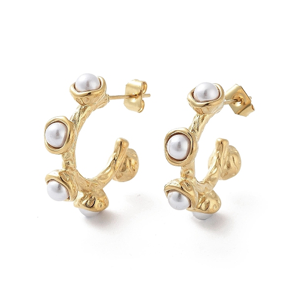 PandaHall Vacuum Plating 304 Stainless Steel Stud Earrings, Ring Half Hoop Earrings with Plastic Pearl, Golden, 24.5x6mm 304 Stainless Steel...
PandaHall Vacuum Plating 304 Stainless Steel Stud Earrings, Ring Half Hoop Earrings with Plastic Pearl, Golden, 24.5x6mm 304 Stainless Steel...