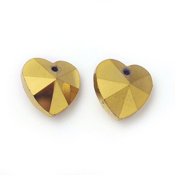 PandaHall Romantic Valentines Ideas Glass Charms, Faceted Heart Pendants, Gold, 14x14x8mm, Hole: 1mm Glass Heart Gold
PandaHall Romantic Valentines Ideas Glass Charms, Faceted Heart Pendants, Gold, 14x14x8mm, Hole: 1mm Glass Heart Gold