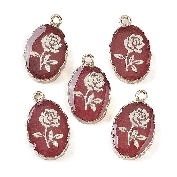 PandaHall Natural White Jade Pendants, Dyed & Heated, Golden Plated Brass Oval Charms, FireBrick, Flower, 22~22.5x13~13.5x4.5mm, Hole..., Red
PandaHall Natural White Jade Pendants, Dyed & Heated, Golden Plated Brass Oval Charms, FireBrick, Flower, 22~22.5x13~13.5x4.5mm, Hole..., Red