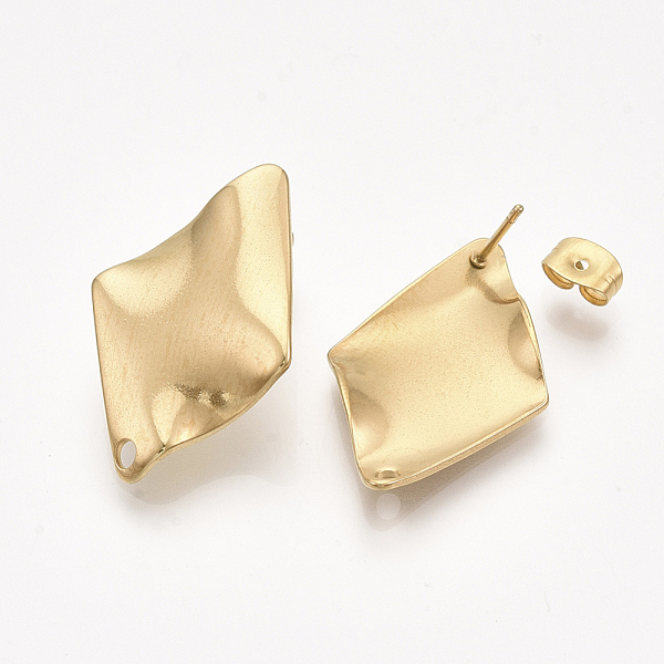 PandaHall 304 Stainless Steel Stud Earring Findings, with Ear Nuts/Earring Backs, Rhombus, Golden, 28x18mm, Hole: 1.8mm, Side Length: 16.5mm...
PandaHall 304 Stainless Steel Stud Earring Findings, with Ear Nuts/Earring Backs, Rhombus, Golden, 28x18mm, Hole: 1.8mm, Side Length: 16.5mm...