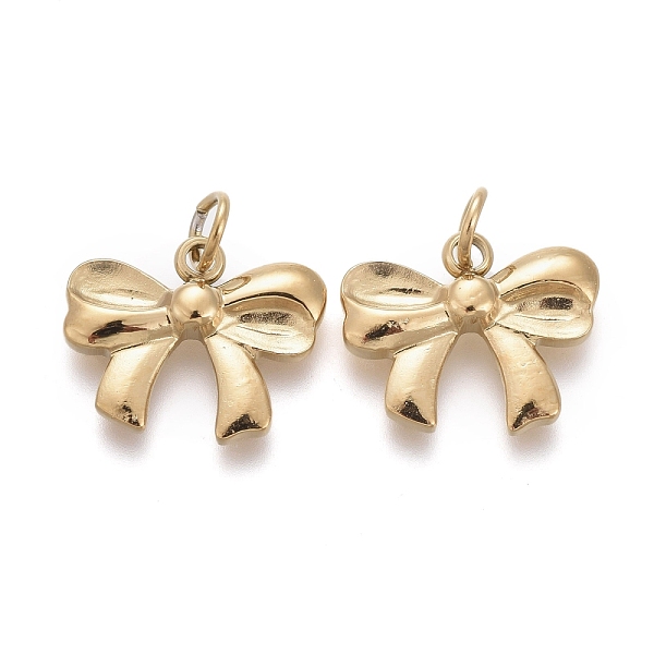 PandaHall Ion Plating(IP) 304 Stainless Steel Charms, with Jump Ring, Bowknot, Golden, 10x12x2mm, Hole: 2.4mm 304 Stainless Steel Bowknot
PandaHall Ion Plating(IP) 304 Stainless Steel Charms, with Jump Ring, Bowknot, Golden, 10x12x2mm, Hole: 2.4mm 304 Stainless Steel Bowknot