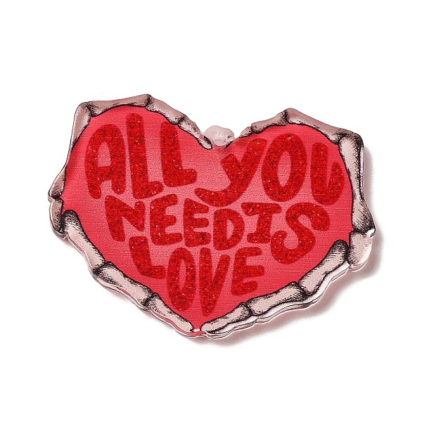 PandaHall Opaque Acrylic Pendants, for Valentine's Day, with Word ALL YOU NEED IS LOVE, Heart, 29x39.5x2.5mm, Hole: 1.5mm Acrylic Heart Red
PandaHall Opaque Acrylic Pendants, for Valentine's Day, with Word ALL YOU NEED IS LOVE, Heart, 29x39.5x2.5mm, Hole: 1.5mm Acrylic Heart Red
