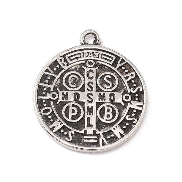 PandaHall 304 Stainless Steel Pendants, Flat Round with Cssml Ndsmd Cross God Father Religious Christianity, Antique Silver, 24x20x1.5mm...
PandaHall 304 Stainless Steel Pendants, Flat Round with Cssml Ndsmd Cross God Father Religious Christianity, Antique Silver, 24x20x1.5mm...
