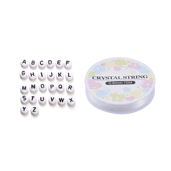 PandaHall 520Pcs Alphabet Acrylic Beads, with 1 Roll Elastic Crystal Thread, Flat Round, Letter A~Z, 7x4mm, Hole: 1mm, 26 letters..., White
PandaHall 520Pcs Alphabet Acrylic Beads, with 1 Roll Elastic Crystal Thread, Flat Round, Letter A~Z, 7x4mm, Hole: 1mm, 26 letters..., White