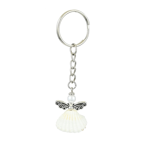 PandaHall Angel Shell Pendant Keychain, with Iron Keychain Ring, Antique Silver & Platinum, 8.1cm Shell Angel & Fairy
PandaHall Angel Shell Pendant Keychain, with Iron Keychain Ring, Antique Silver & Platinum, 8.1cm Shell Angel & Fairy