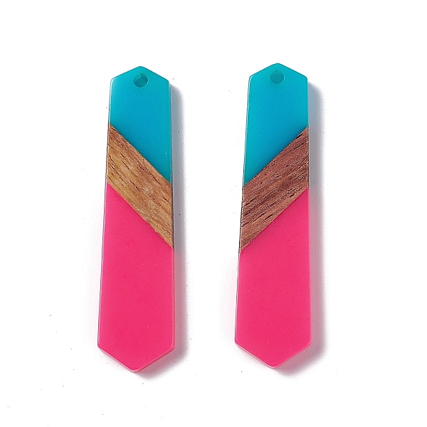 PandaHall Opaque Resin & Walnut Wood Pendants, Hexagon Charms, Deep Pink, 49x12x3.5mm, Hole: 2mm Resin+Wood Hexagon
PandaHall Opaque Resin & Walnut Wood Pendants, Hexagon Charms, Deep Pink, 49x12x3.5mm, Hole: 2mm Resin+Wood Hexagon