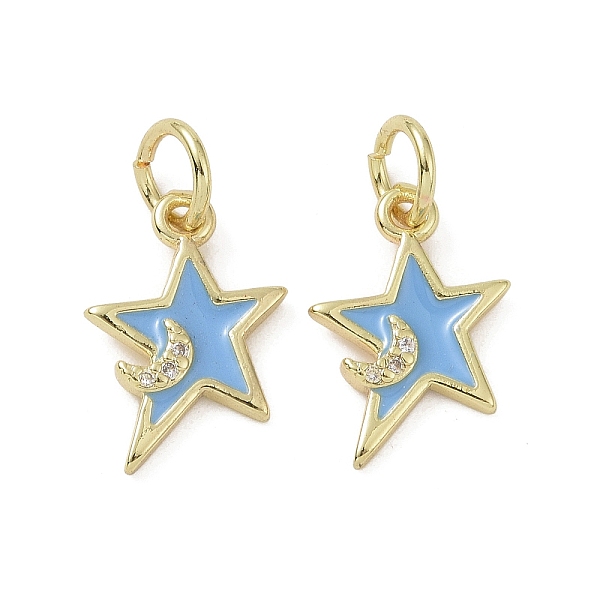 PandaHall Brass Micro Pave Cubic Zirconia Pendants, with Enamel and Jump Ring, Star Charms, Light Blue, 15.5x11x2mm, Hole: 4mm Brass+Cubic...
PandaHall Brass Micro Pave Cubic Zirconia Pendants, with Enamel and Jump Ring, Star Charms, Light Blue, 15.5x11x2mm, Hole: 4mm Brass+Cubic...