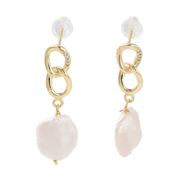 PandaHall Natural Pearl Dangle Stud Earrings, with Brass Micro Pave Cubic Zirconia Findings and 925 Sterling Silver Pins, Real 14K Gold..., White
PandaHall Natural Pearl Dangle Stud Earrings, with Brass Micro Pave Cubic Zirconia Findings and 925 Sterling Silver Pins, Real 14K Gold..., White