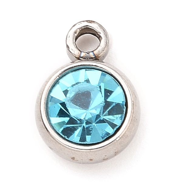 PandaHall 304 Stainless Steel Charms, with Acrylic Rhinestone, Birthstone Charms, Faceted, Flat Round, Stainless Steel Color, Aquamarine..., Cyan
PandaHall 304 Stainless Steel Charms, with Acrylic Rhinestone, Birthstone Charms, Faceted, Flat Round, Stainless Steel Color, Aquamarine..., Cyan