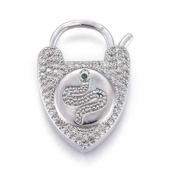 PandaHall Brass Micro Pave Cubic Zirconia Pendants, Real 18K Gold Plated, Long-Lasting Plated, Lock with Snake, Clear, 25x17x4.5mm, Hole...
PandaHall Brass Micro Pave Cubic Zirconia Pendants, Real 18K Gold Plated, Long-Lasting Plated, Lock with Snake, Clear, 25x17x4.5mm, Hole...