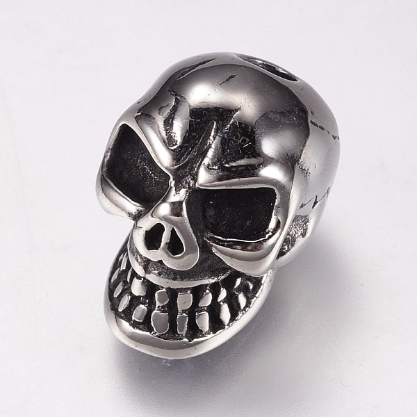 PandaHall 304 Stainless Steel Beads, Skull, Antique Silver, 15.5x10x12mm, Hole: 3mm 304 Stainless Steel Skull
PandaHall 304 Stainless Steel Beads, Skull, Antique Silver, 15.5x10x12mm, Hole: 3mm 304 Stainless Steel Skull