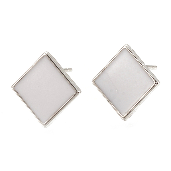 PandaHall Brass Stud Earring Findings, with Loop, Enamel, Rhombus, Nickel Free, Real Platinum Plated, Creamy White, 14x14mm, Hole: 1.2mm...
PandaHall Brass Stud Earring Findings, with Loop, Enamel, Rhombus, Nickel Free, Real Platinum Plated, Creamy White, 14x14mm, Hole: 1.2mm...