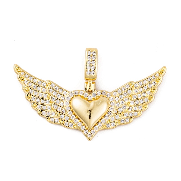PandaHall Brass Micro Pave Cubic Zirconia Pendants, Real 18K Gold Plated, Heart with Wing, Clear, 21x46x4.5mm, Hole: 7.5x3.5mm Brass+Cubic...
PandaHall Brass Micro Pave Cubic Zirconia Pendants, Real 18K Gold Plated, Heart with Wing, Clear, 21x46x4.5mm, Hole: 7.5x3.5mm Brass+Cubic...