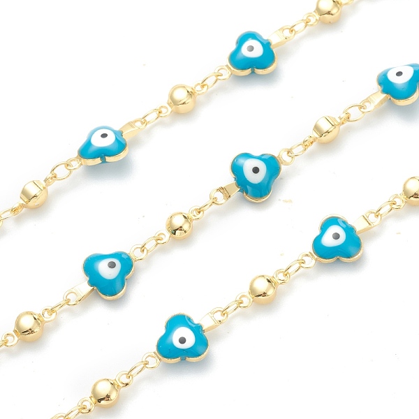 PandaHall Golden Brass Enamel Link Chain, Long-Lasting Plated, with Spool, Soldered, Evil Eye, Light Blue, Link: 13x7x3mm and 8x3.5x3mm....
PandaHall Golden Brass Enamel Link Chain, Long-Lasting Plated, with Spool, Soldered, Evil Eye, Light Blue, Link: 13x7x3mm and 8x3.5x3mm....