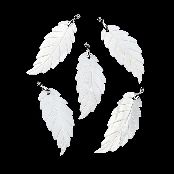 PandaHall Natural Freshwater Shell Big Pendants, Leaf Charms with Platinum Plated Brass Pinch Bails, White, 60~62x26~26.5x2.5~3mm, Hole...
PandaHall Natural Freshwater Shell Big Pendants, Leaf Charms with Platinum Plated Brass Pinch Bails, White, 60~62x26~26.5x2.5~3mm, Hole...
