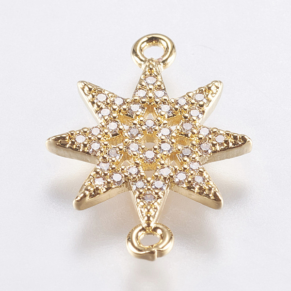 PandaHall Brass Micro Pave Cubic Zirconia Links, Lead Free & Cadmium Free, Star, Golden, 16x11x1.5mm, Hole: 1mm Brass+Cubic Zirconia Star
PandaHall Brass Micro Pave Cubic Zirconia Links, Lead Free & Cadmium Free, Star, Golden, 16x11x1.5mm, Hole: 1mm Brass+Cubic Zirconia Star