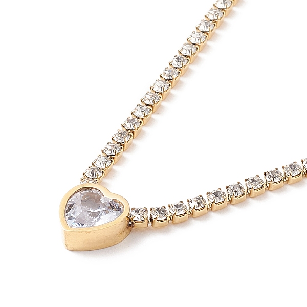 PandaHall Crystal Rhinestone Heart Pendant Necklace with Tennis Chains, Ion Plating(IP) 304 Stainless Steel Jewelry for Women, Golden, 15.94..., Clear
PandaHall Crystal Rhinestone Heart Pendant Necklace with Tennis Chains, Ion Plating(IP) 304 Stainless Steel Jewelry for Women, Golden, 15.94..., Clear