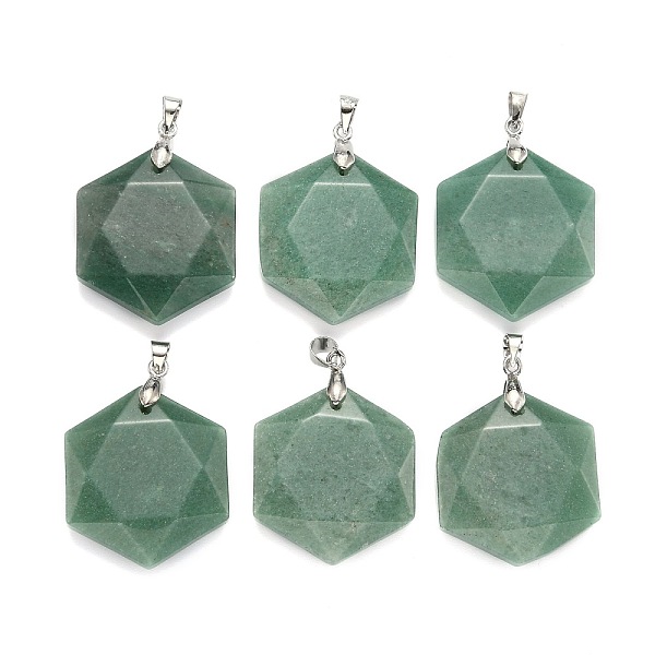 PandaHall Natural Green Aventurine Pendants, with Platinum Tone Brass Findings, Faceted, Hexagon, 28x25x9mm, Hole: 4x5mm Green Aventurine...
PandaHall Natural Green Aventurine Pendants, with Platinum Tone Brass Findings, Faceted, Hexagon, 28x25x9mm, Hole: 4x5mm Green Aventurine...
