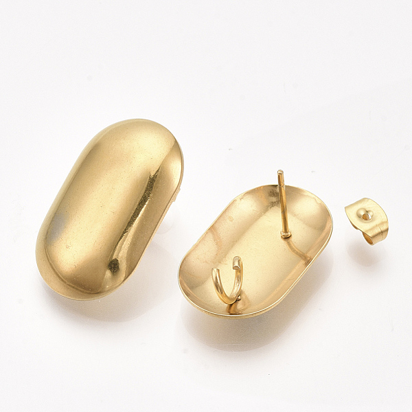 PandaHall 304 Stainless Steel Stud Earring Findings, with Loop and Ear Nuts/Earring Backs, Oval, Golden, 23.5x14.5mm, Hole: 4mm, Pin: 0.7mm...
PandaHall 304 Stainless Steel Stud Earring Findings, with Loop and Ear Nuts/Earring Backs, Oval, Golden, 23.5x14.5mm, Hole: 4mm, Pin: 0.7mm...