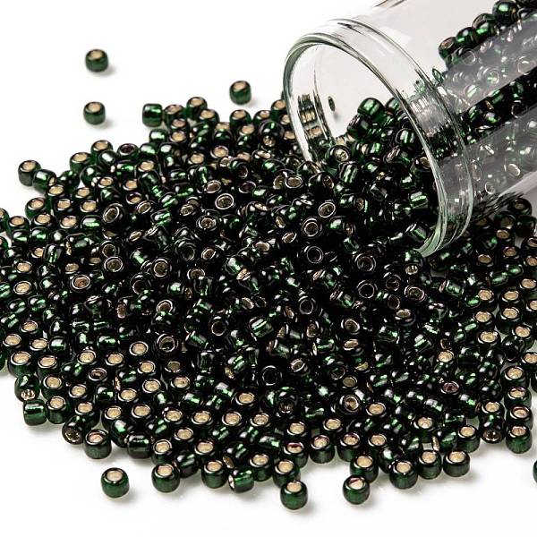 PandaHall TOHO Round Seed Beads, Japanese Seed Beads, (2209) Silver Lined Dark Emerald, 8/0, 3mm, Hole: 1mm, about 1110pcs/50g Glass Green
PandaHall TOHO Round Seed Beads, Japanese Seed Beads, (2209) Silver Lined Dark Emerald, 8/0, 3mm, Hole: 1mm, about 1110pcs/50g Glass Green