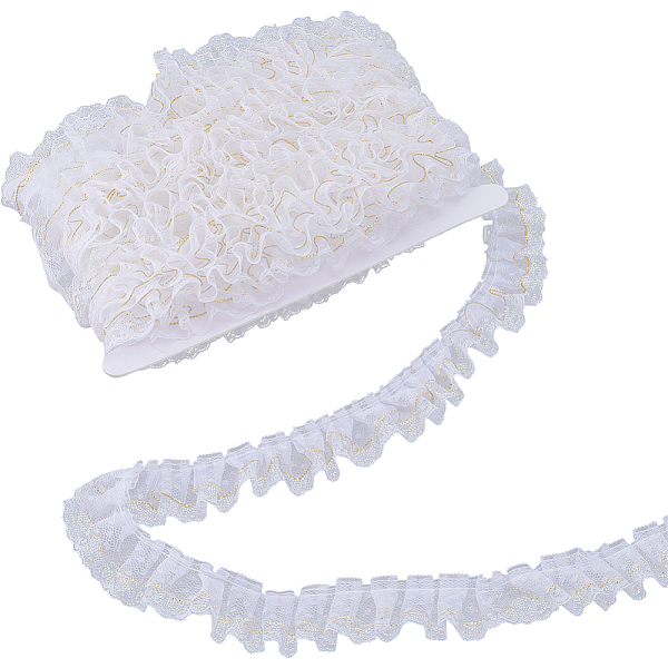 PandaHall GORGECRAFT 10m 2-Layer White Pleated Chiffon Lace Trim 35mm Wide Double-Layer Gathered Ruffle Trim Gold Thread Edge Tulle...
PandaHall GORGECRAFT 10m 2-Layer White Pleated Chiffon Lace Trim 35mm Wide Double-Layer Gathered Ruffle Trim Gold Thread Edge Tulle...