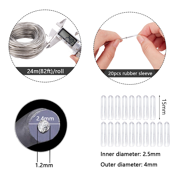 PandaHall BENECREAT DIY Jewelry Making Finding Kit, Including Plastic Rubber Protective Sleeve Aluminium Wire Cover, Covered Aluminum Wire..., Clear
PandaHall BENECREAT DIY Jewelry Making Finding Kit, Including Plastic Rubber Protective Sleeve Aluminium Wire Cover, Covered Aluminum Wire..., Clear