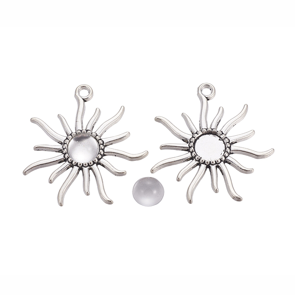 PandaHall DIY Pendant Making, Tibetan Alloy Flower Pendant Cabochon Settings and Flat Round Glass Cabochons, Clear, Antique Silver...
PandaHall DIY Pendant Making, Tibetan Alloy Flower Pendant Cabochon Settings and Flat Round Glass Cabochons, Clear, Antique Silver...