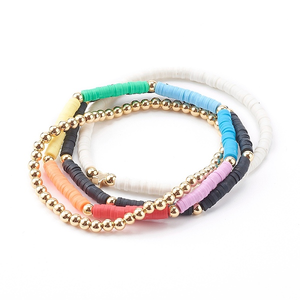 PandaHall Handmade Polymer Clay Heishi Beaded Stretch Bracelets Set, Stackable Bracelets, with Golden Plated Brass Beads, Mixed Color, Inner..., Multicolor
PandaHall Handmade Polymer Clay Heishi Beaded Stretch Bracelets Set, Stackable Bracelets, with Golden Plated Brass Beads, Mixed Color, Inner..., Multicolor