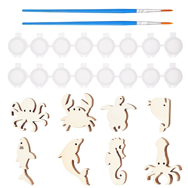 PandaHall Marine Theme Unfinished Wood Cutouts, Laser Cut Wood Shapes, with Plastic Paint Pots Strips and Plastic Art Brushes Pen Value Sets..., Orange
PandaHall Marine Theme Unfinished Wood Cutouts, Laser Cut Wood Shapes, with Plastic Paint Pots Strips and Plastic Art Brushes Pen Value Sets..., Orange