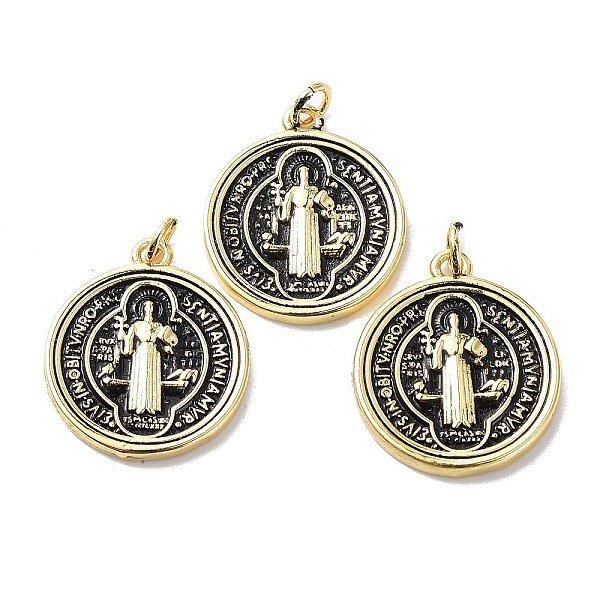 PandaHall Brass Pendants, with Jump Ring, Lead Free & Cadmium Free, Flat Round with Saint Charm, Real 18K Gold Plated, 22x19x2mm, Hole...
PandaHall Brass Pendants, with Jump Ring, Lead Free & Cadmium Free, Flat Round with Saint Charm, Real 18K Gold Plated, 22x19x2mm, Hole...