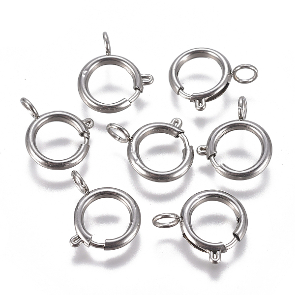PandaHall 304 Stainless Steel Spring Ring Clasps, Stainless Steel Color, 12x2~2.5mm, Hole: 3.5mm 304 Stainless Steel
PandaHall 304 Stainless Steel Spring Ring Clasps, Stainless Steel Color, 12x2~2.5mm, Hole: 3.5mm 304 Stainless Steel