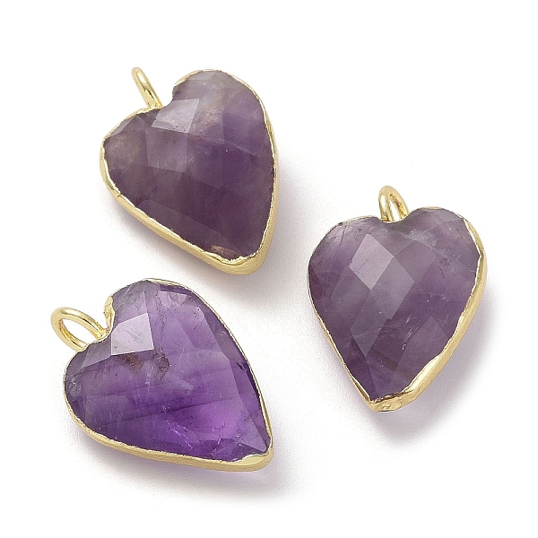 PandaHall Natural Amethyst Pendants, Faceted Heart Charms, with Golden Plated Brass Edge Loops, 18x12x6mm, Hole: 2.5~3mm Amethyst Heart
PandaHall Natural Amethyst Pendants, Faceted Heart Charms, with Golden Plated Brass Edge Loops, 18x12x6mm, Hole: 2.5~3mm Amethyst Heart