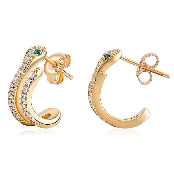 PandaHall 925 Sterling Silver Snake Wrap Stud Earrings with Cubic Zirconia for Women, Real 18K Gold Plated, 14.5x13.7x5mm, Pin: 0.8mm...
PandaHall 925 Sterling Silver Snake Wrap Stud Earrings with Cubic Zirconia for Women, Real 18K Gold Plated, 14.5x13.7x5mm, Pin: 0.8mm...