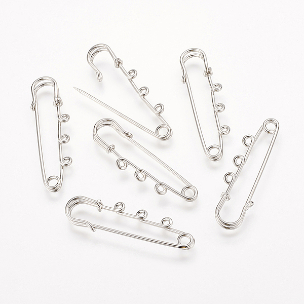 PandaHall Fashewelry Iron Brooch Findings, Nice for DIY Brooch Making, Kilt Needles, Platinum, 52x15mm, Hole: 2~4mm, Pin: 0.5mm Iron
PandaHall Fashewelry Iron Brooch Findings, Nice for DIY Brooch Making, Kilt Needles, Platinum, 52x15mm, Hole: 2~4mm, Pin: 0.5mm Iron