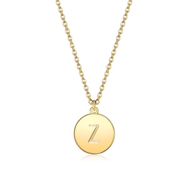 PandaHall Brass Initial Pendant Necklace, with Cable Chains, Flat Round, Letter Z, Golden, 16.14 inch(41cm), 2mm Brass
PandaHall Brass Initial Pendant Necklace, with Cable Chains, Flat Round, Letter Z, Golden, 16.14 inch(41cm), 2mm Brass