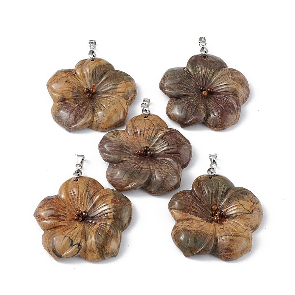PandaHall Natural Red Rainbow Jasper Big Pendants, Peach Blossom Charms, with Platinum Plated Alloy Snap on Bails, 57x48x9mm, Hole: 6x4mm...
PandaHall Natural Red Rainbow Jasper Big Pendants, Peach Blossom Charms, with Platinum Plated Alloy Snap on Bails, 57x48x9mm, Hole: 6x4mm...