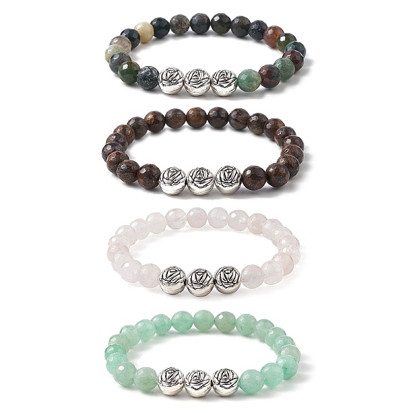 PandaHall Mixed Natural Gemstone Beaded Bracelets, with Tibetan Style Alloy Rose, Mixed Color, 3/8 inch(0.8~0.95cm), Inner Diameter: 2-1/8..., Multicolor
PandaHall Mixed Natural Gemstone Beaded Bracelets, with Tibetan Style Alloy Rose, Mixed Color, 3/8 inch(0.8~0.95cm), Inner Diameter: 2-1/8..., Multicolor