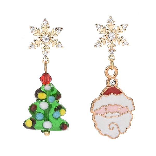 PandaHall Santa Claus Alloy Enamel & Christmas Tree Lampwork Asymmetrical Earrings, Clear Cubic Zirconia Snowflake Dangle Stud Earrings for..., Multicolor
PandaHall Santa Claus Alloy Enamel & Christmas Tree Lampwork Asymmetrical Earrings, Clear Cubic Zirconia Snowflake Dangle Stud Earrings for..., Multicolor