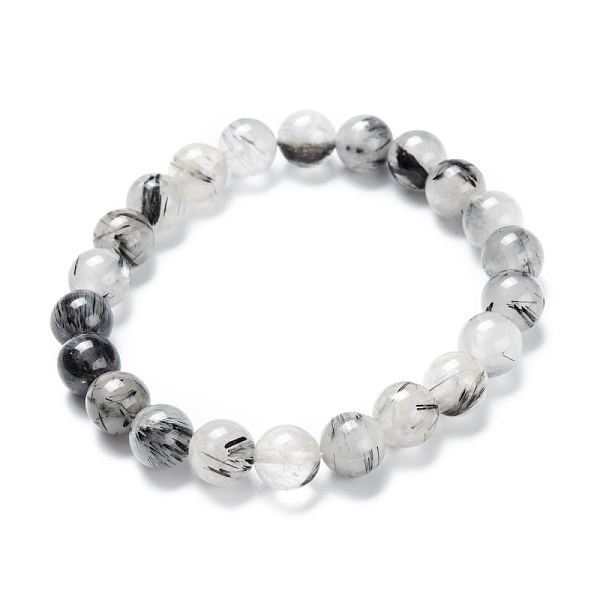 PandaHall Natural Tourmalinated Quartz/Black Rutilated Quartz Stretch Beaded Bracelets, Round, Inner Diameter: 2-1/8 inch(5.5cm), Beads...
PandaHall Natural Tourmalinated Quartz/Black Rutilated Quartz Stretch Beaded Bracelets, Round, Inner Diameter: 2-1/8 inch(5.5cm), Beads...