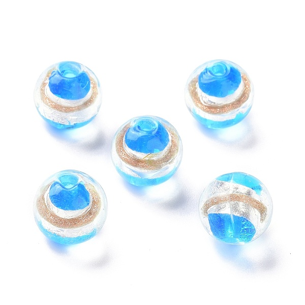 PandaHall Handmade Silver Foil Lampwork Beads, with Gold Sand, Round, Deep Sky Blue, 12x11mm, Hole: 1.8mm Silver Foil Round
PandaHall Handmade Silver Foil Lampwork Beads, with Gold Sand, Round, Deep Sky Blue, 12x11mm, Hole: 1.8mm Silver Foil Round