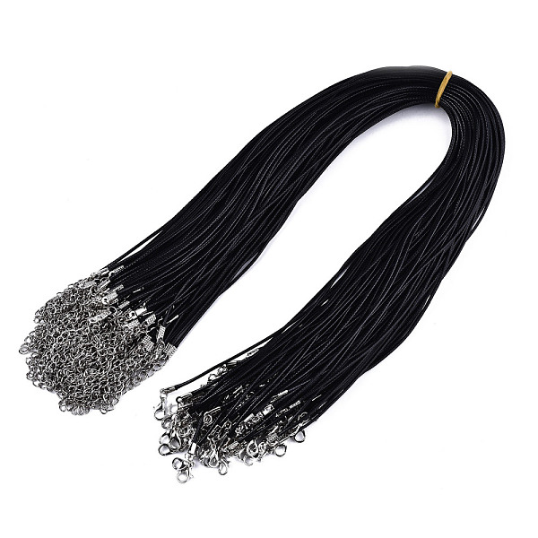 PandaHall Waxed Cotton Cord Necklace Making, with Alloy Lobster Claw Clasps and Iron End Chains, Platinum, Black, 17.12 inch(43.5cm), 1.5mm...
PandaHall Waxed Cotton Cord Necklace Making, with Alloy Lobster Claw Clasps and Iron End Chains, Platinum, Black, 17.12 inch(43.5cm), 1.5mm...