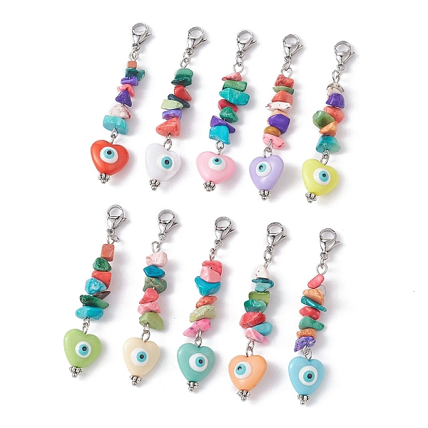 PandaHall Heart with Evil Eye Resin Pendant Decorations, with Synthetic Mixed Turquoise Bead, Mixed Color, 62.5~64.5mm Resin Heart..., Multicolor
PandaHall Heart with Evil Eye Resin Pendant Decorations, with Synthetic Mixed Turquoise Bead, Mixed Color, 62.5~64.5mm Resin Heart..., Multicolor
