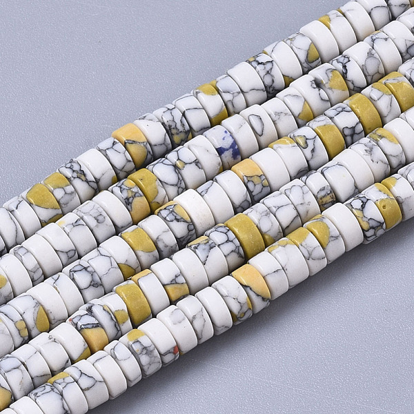 PandaHall Synthetic Turquoise Beads Strands, Dyed, Heishi Beads, Disc, Gold, 4x1~2mm, Hole: 0.7mm, about 195~213pcs/strand, 14.96 inch~15.31...
PandaHall Synthetic Turquoise Beads Strands, Dyed, Heishi Beads, Disc, Gold, 4x1~2mm, Hole: 0.7mm, about 195~213pcs/strand, 14.96 inch~15.31...